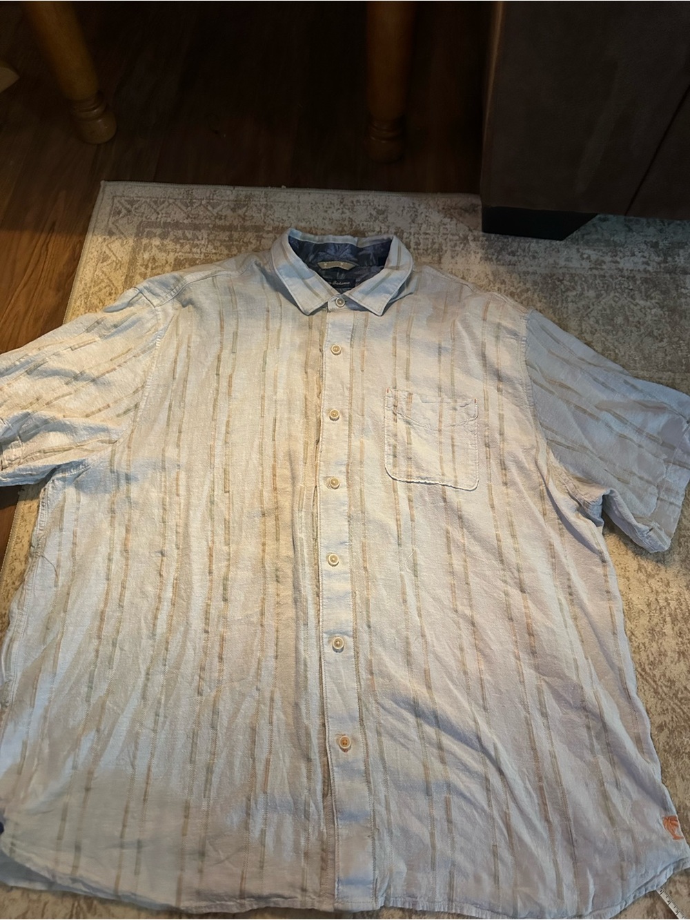 Tommy Bahama Men’s 2XLB 2XL Big Linen Blend Short Sleeve Button Up Shirt